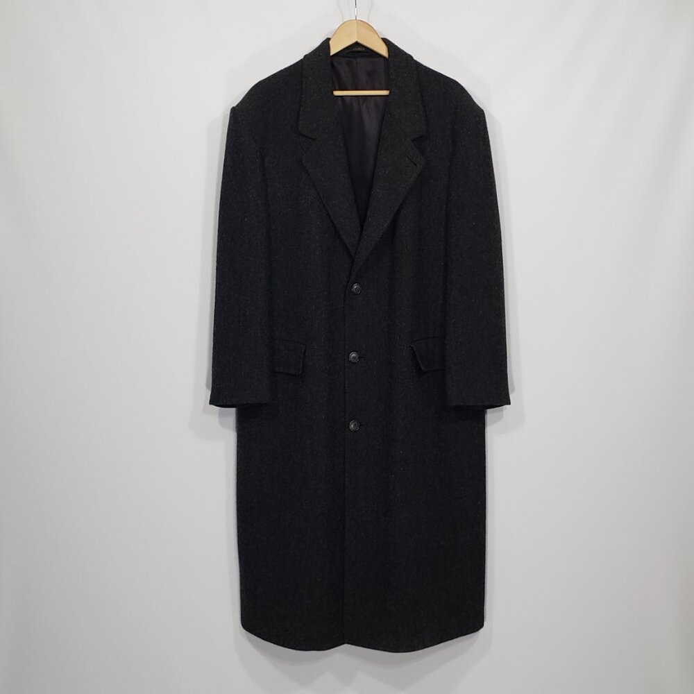 London Fog  Long Grey Wool Overcoat  Men's 44R excellent condition